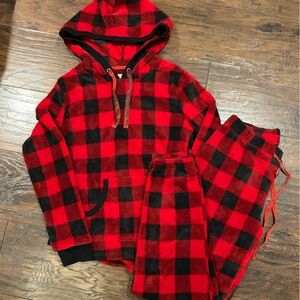 Red and Black Buffalo Plaid Cozy Lounge Set